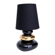 Handcrafted Artisan Table Lamp in Luxurious Black and Gold