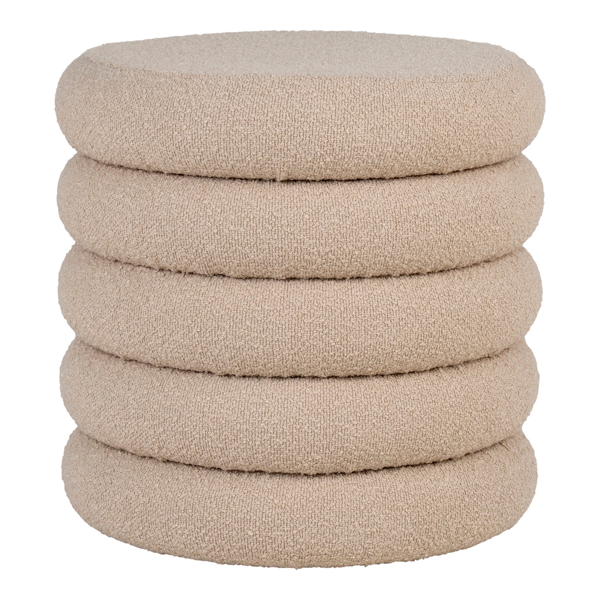 Brooklyn Pouf - Pouf with storage, bouclé, beige ø44x44 cm, HN1242