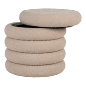 Brooklyn Pouf - Pouf with storage, bouclé, beige ø44x44 cm, HN1242