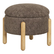 Medas Pouf - Pouf with storage, brown/nature ø45x36 cm, HN1237
