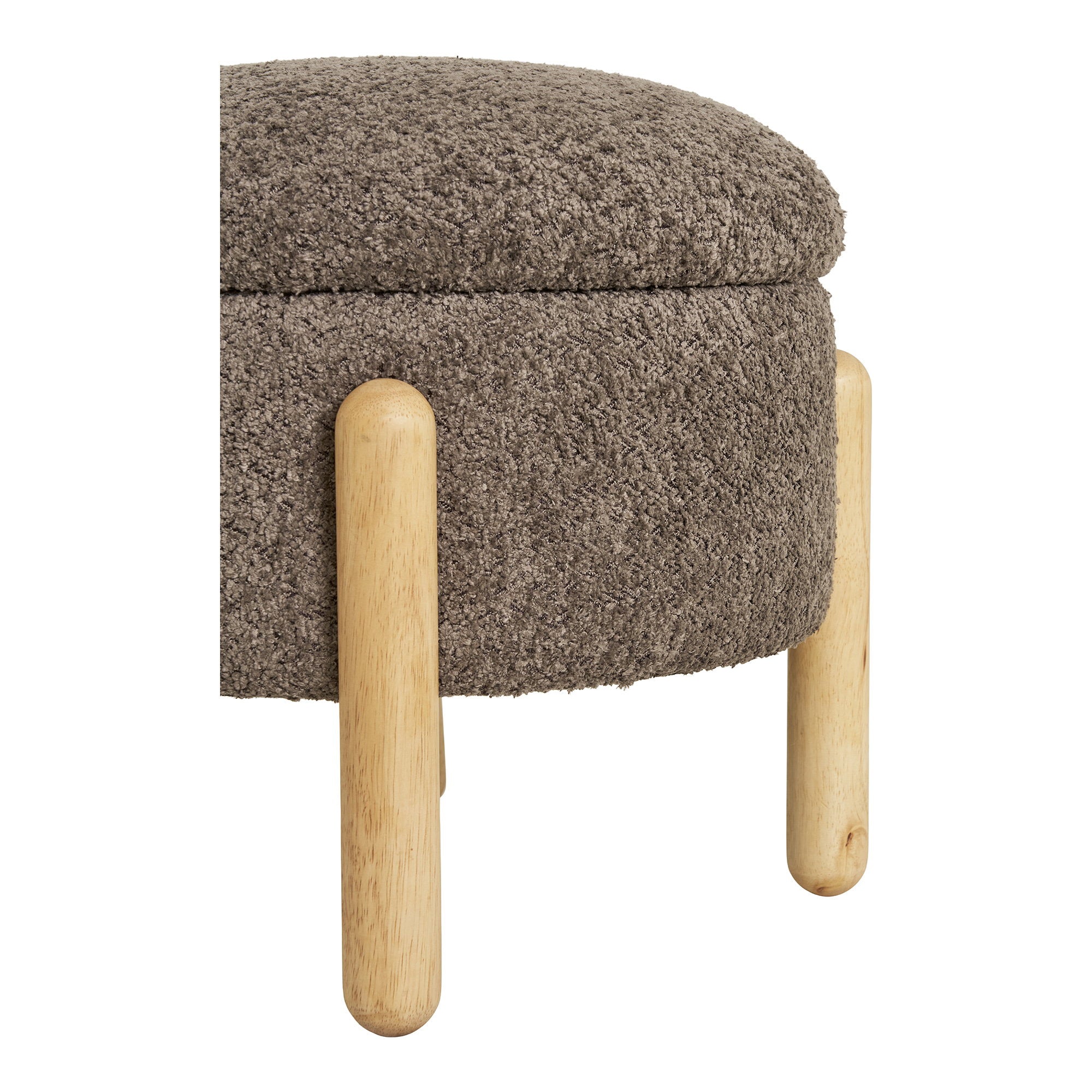 Medas Pouf - Pouf with storage, brown/nature ø45x36 cm, HN1237