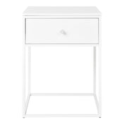 Vita Side Table - Side table, 1 drawer, white, white frame 40x40x55 cm