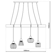 Ovara black metal and wood - pendant lamp