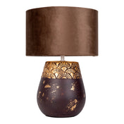 Handcrafted Luxury Ceramic Table Lamp in Beige and Gray