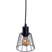 Ovara black metal and wood - pendant lamp