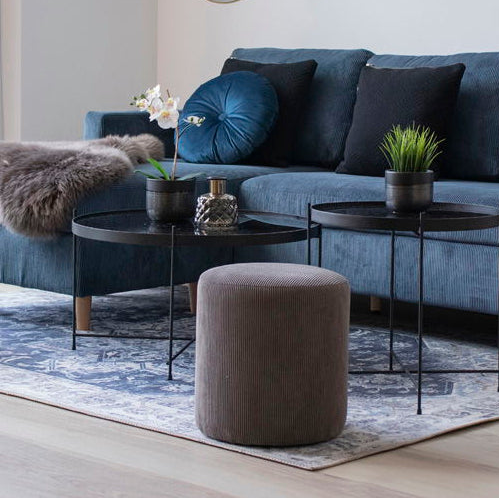 Alfombra tejida Serena 160x230cm - Azul y Crema