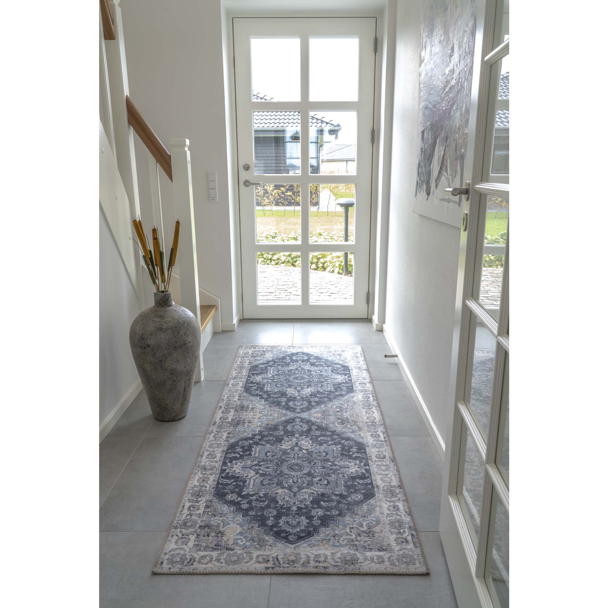 Elara gangloper - blauw 80x200 cm