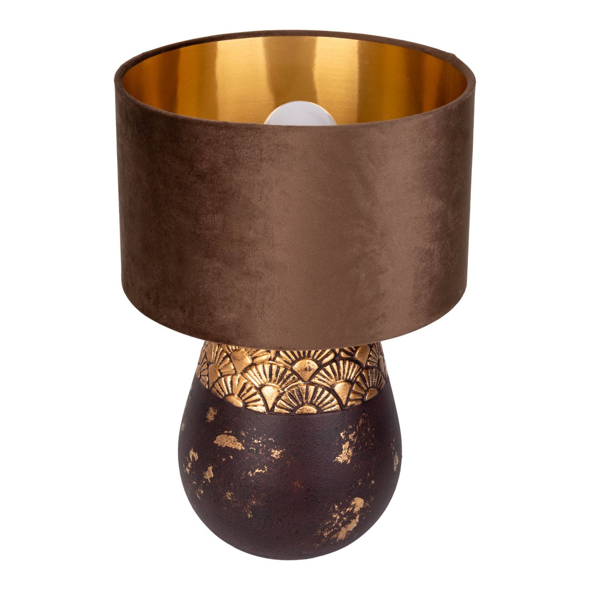 Handcrafted Luxury Ceramic Table Lamp in Beige and Gray