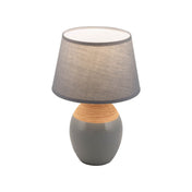 Timeless Handmade Ceramic Table Lamp in Gray, Artisan Crafted