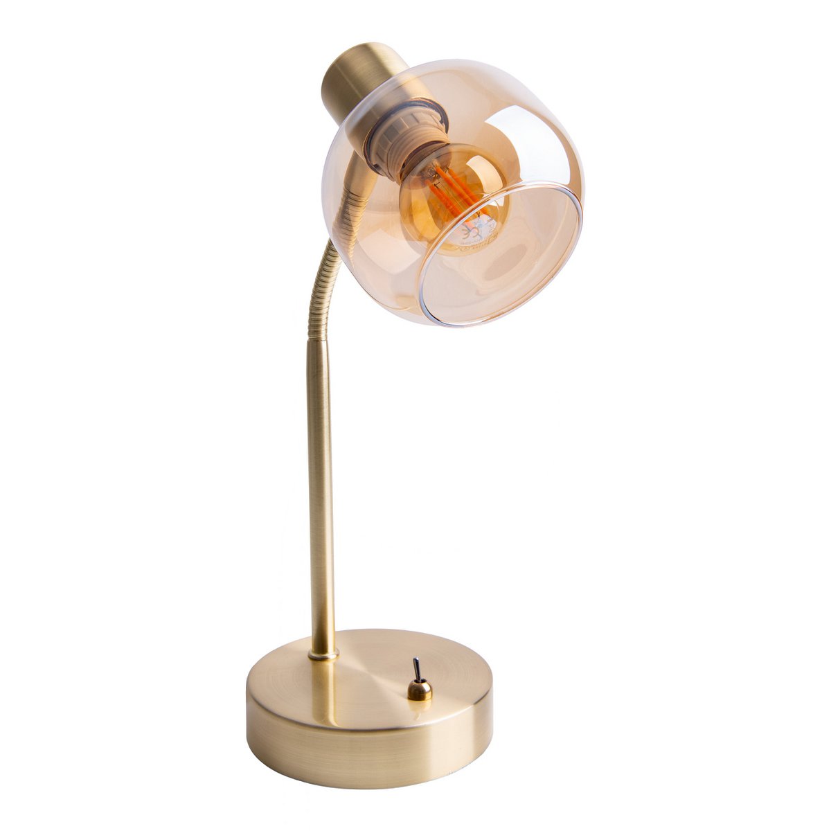 Amber glass table lamp