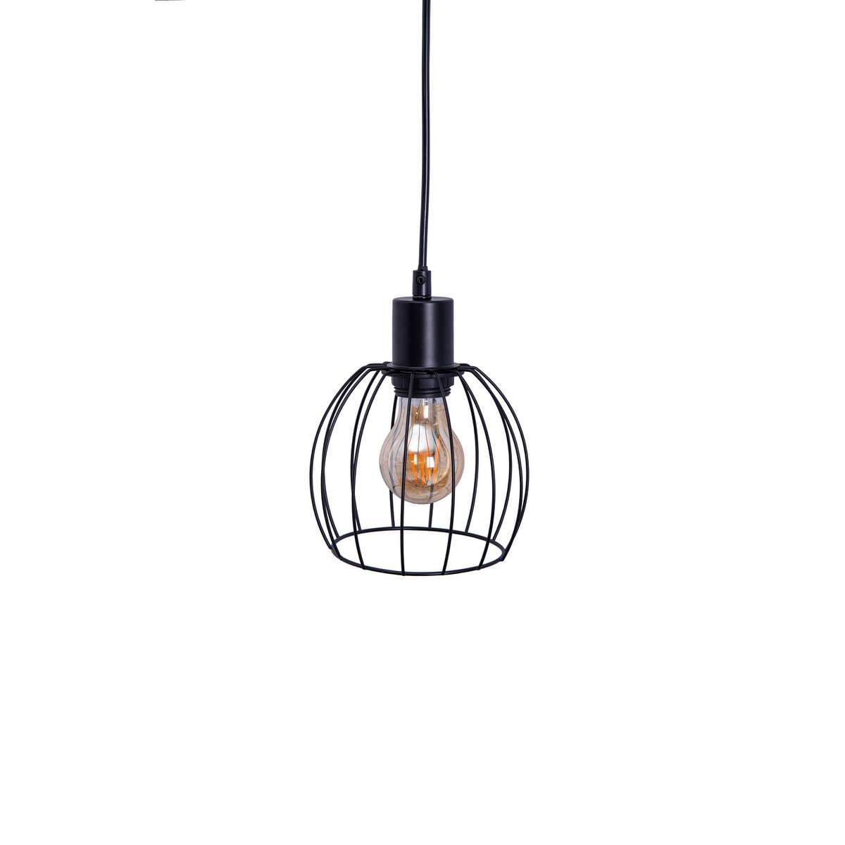 Ovara black metal and wood - pendant lamp