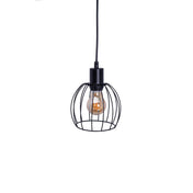 Ovara black metal and wood - pendant lamp