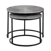 Calvera silver aluminium side table set