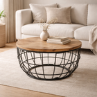 Lexara tobacco wood side table