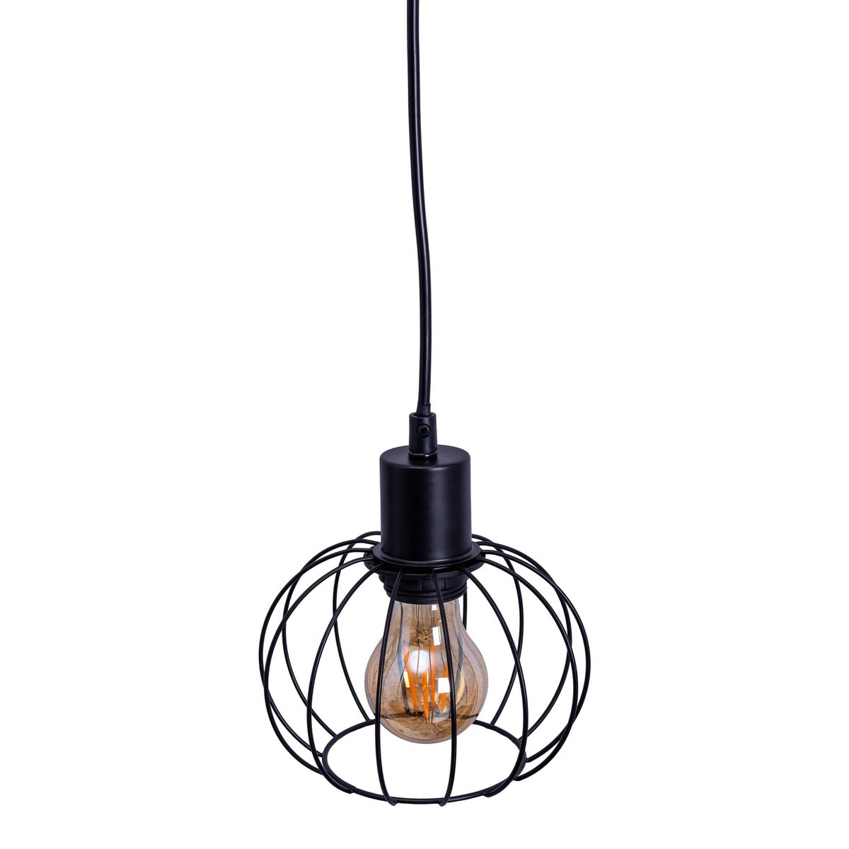 Ovara black metal and wood - pendant lamp