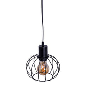 Ovara black metal and wood - pendant lamp