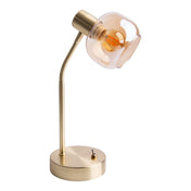 Amber glass table lamp