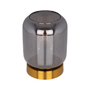 Artisan Crafted Luxury Glass Table Light in Gold and Smoke