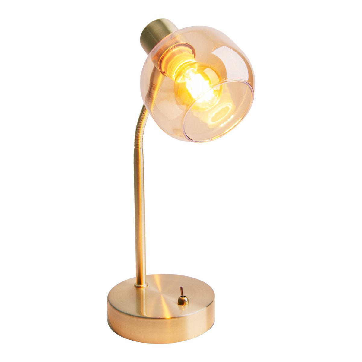 Amber glass table lamp