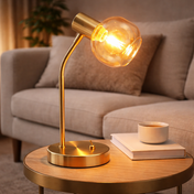 Amber glass table lamp